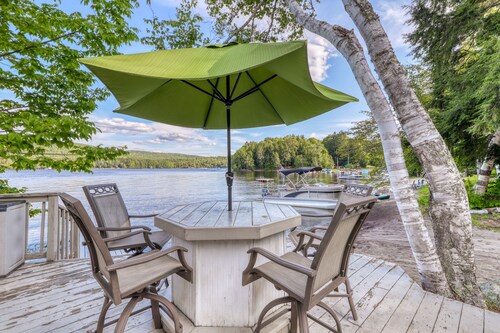 Peaceful lakefront house with private dock and sandy beach