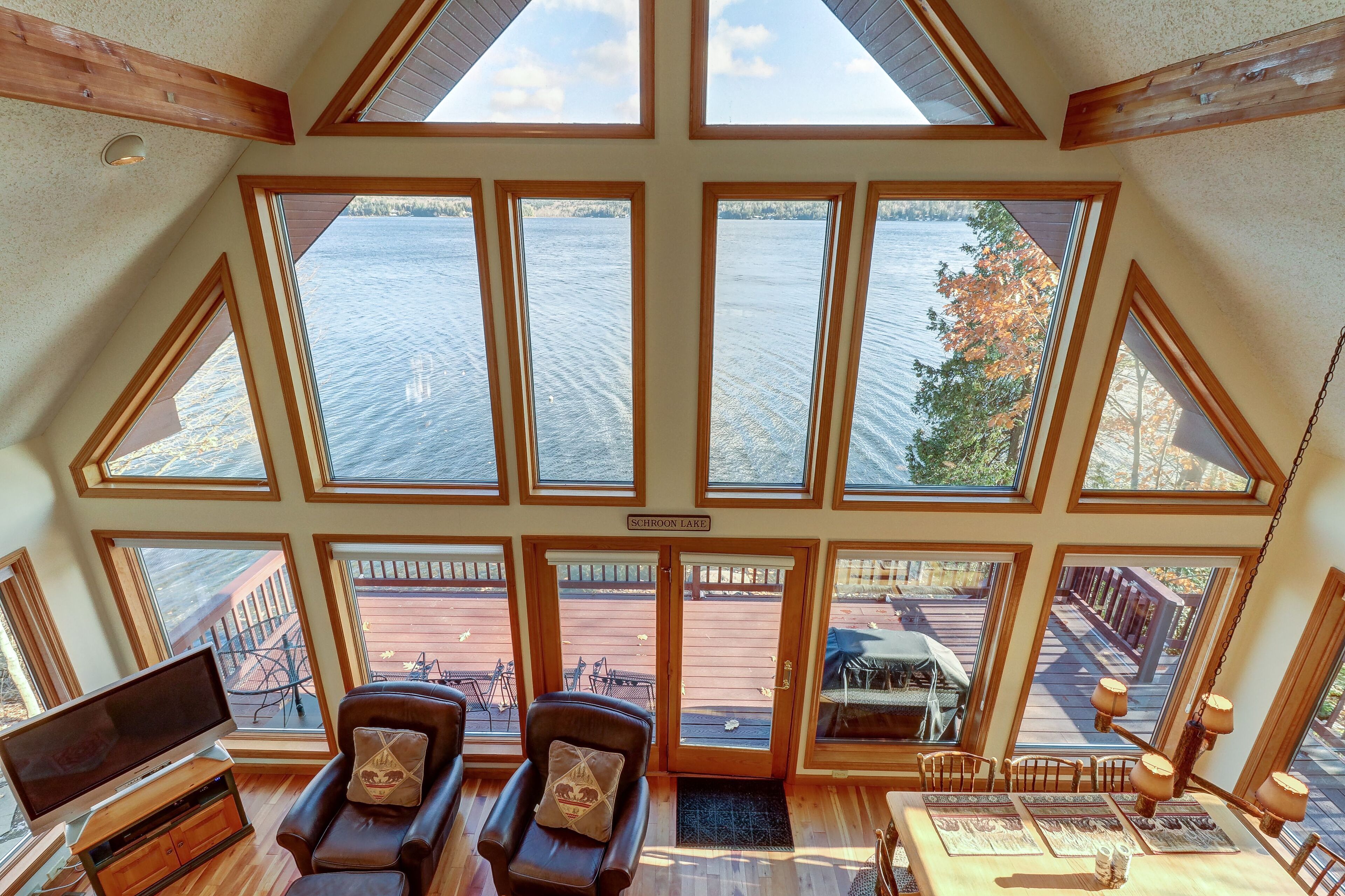 Lakefront house with private dock & beach, rec room, great views
