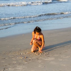 On the beach, free beach cabanas, sun-loungers, beach umbrellas