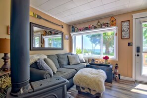 Smart TV, DVD player, books, video library