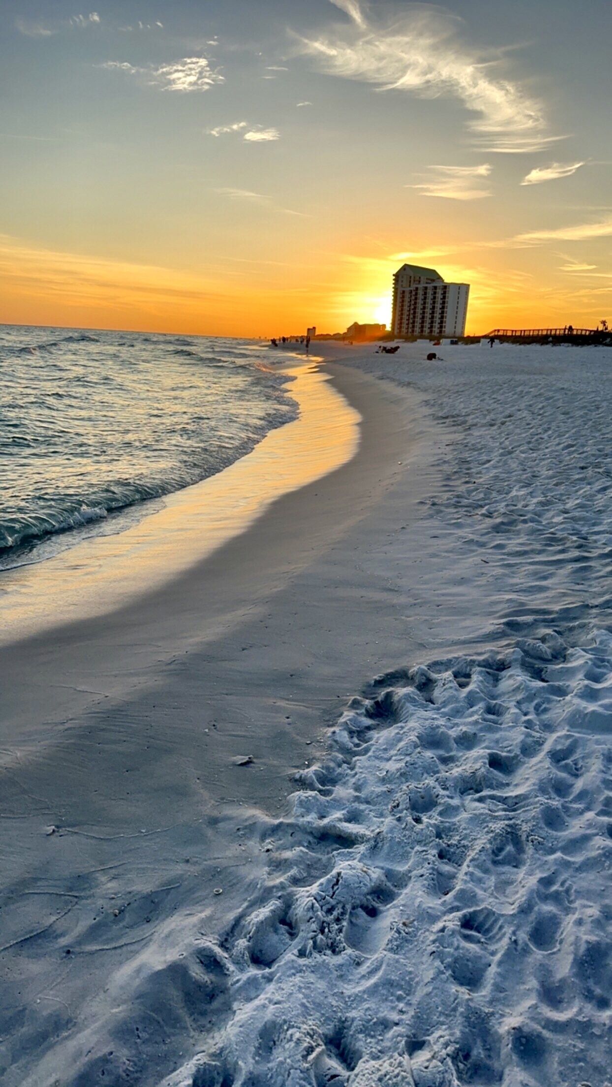 On the beach, sun loungers, beach towels