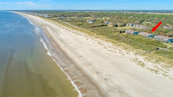 On the beach, sun loungers - Secluded private OceanFront 3BR Condo steps from the pool golf course and ocean! (Oak Island)