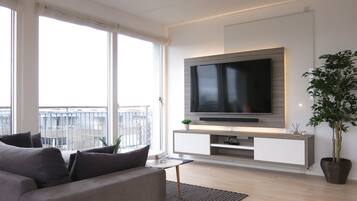 Tv, dvd-spelare och en stereo