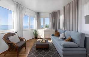 Televisio, takka, pöytätennispöytä, stereot