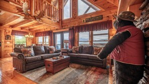 Smart TV, fireplace, video games