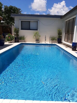 Outdoor pool, a heated pool