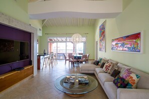 TV, DVD player, books