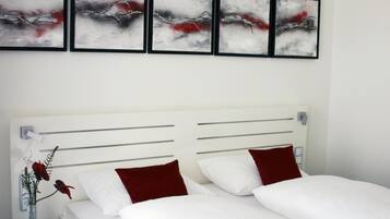 Hypo-allergenic bedding, in-room safe, individually decorated