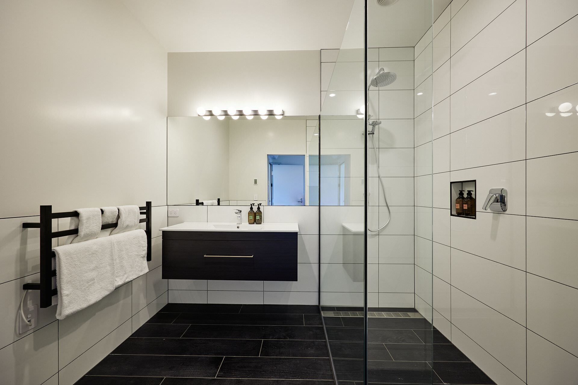 executive double room | bathroom | designer toiletries, hair dryer, towels