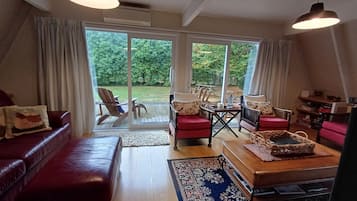 Smart TV, fireplace, DVD player, toys