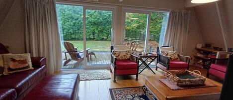 Smart TV, fireplace, DVD player, toys