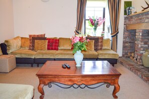 Televisión y chimenea 