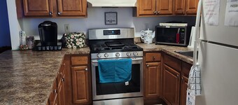 This room is a simple quiet getaway for a family or a couple.