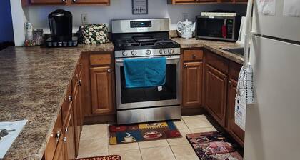 This room is a simple quiet getaway for a family or a couple.