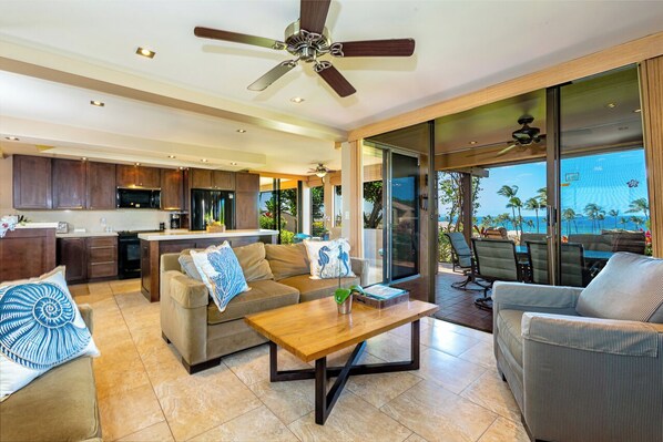 Smart TV, DVD player, books, music library