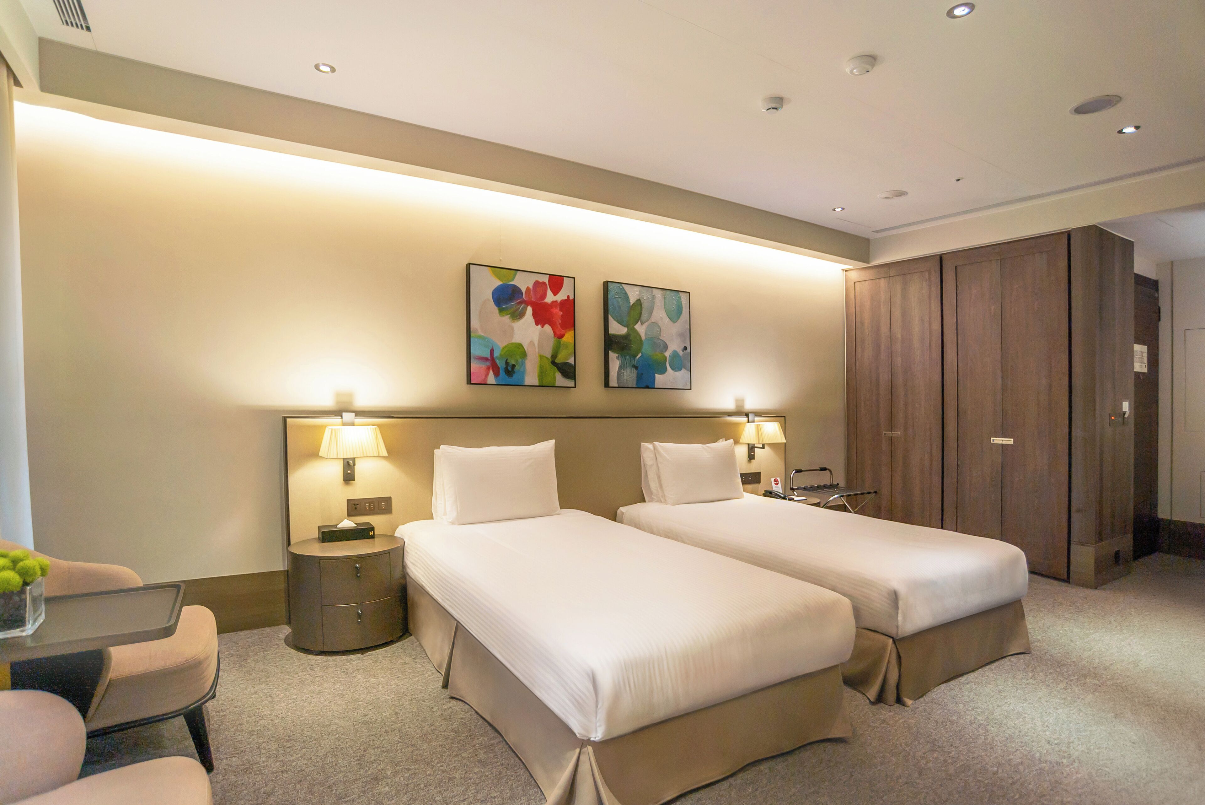 豪华双床房 (楼层位于2-4楼) | 客房内保险箱、遮光窗帘、隔音、熨斗/熨衣板