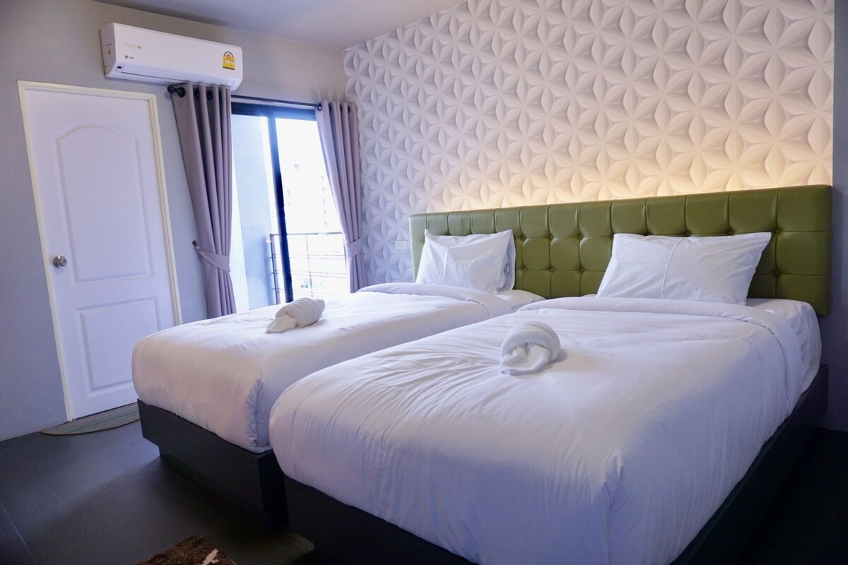 Blackout drapes, soundproofing, WiFi (free), bed sheets