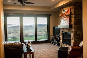 TV, fireplace, DVD player, table football