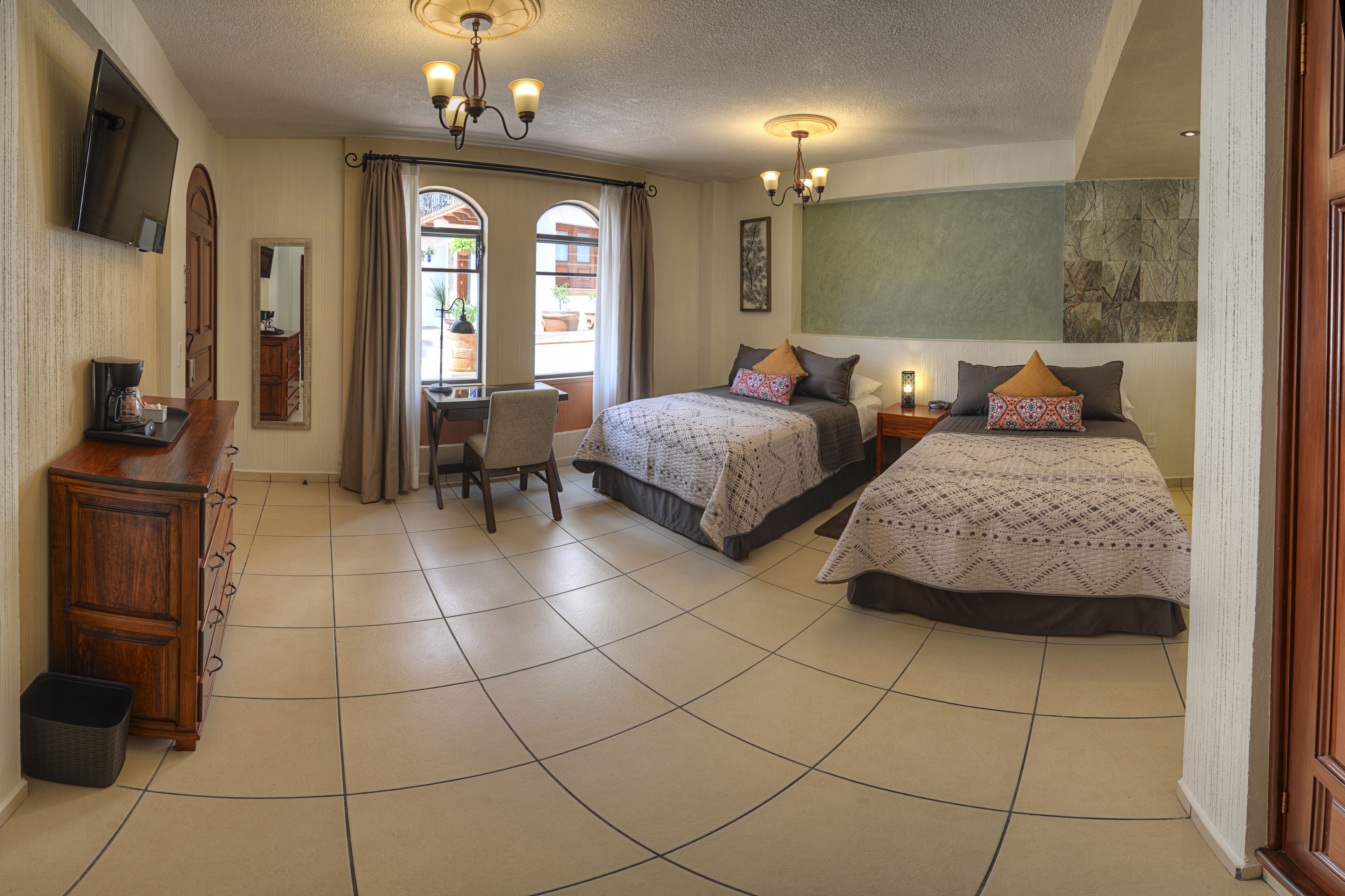 room, 2 double beds, non smoking | in-room safe, desk, iron/ironing board, free wifi