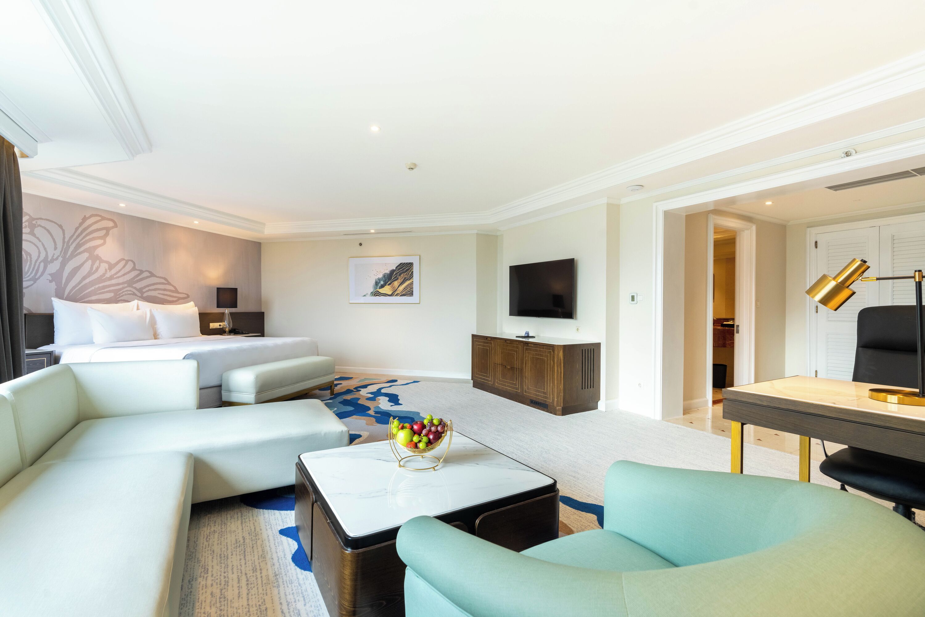 Studiosuite, 1 King-Bett, Raucher | Hochwertige Bettwaren, Zimmersafe, Schreibtisch, kostenlose Babybetten