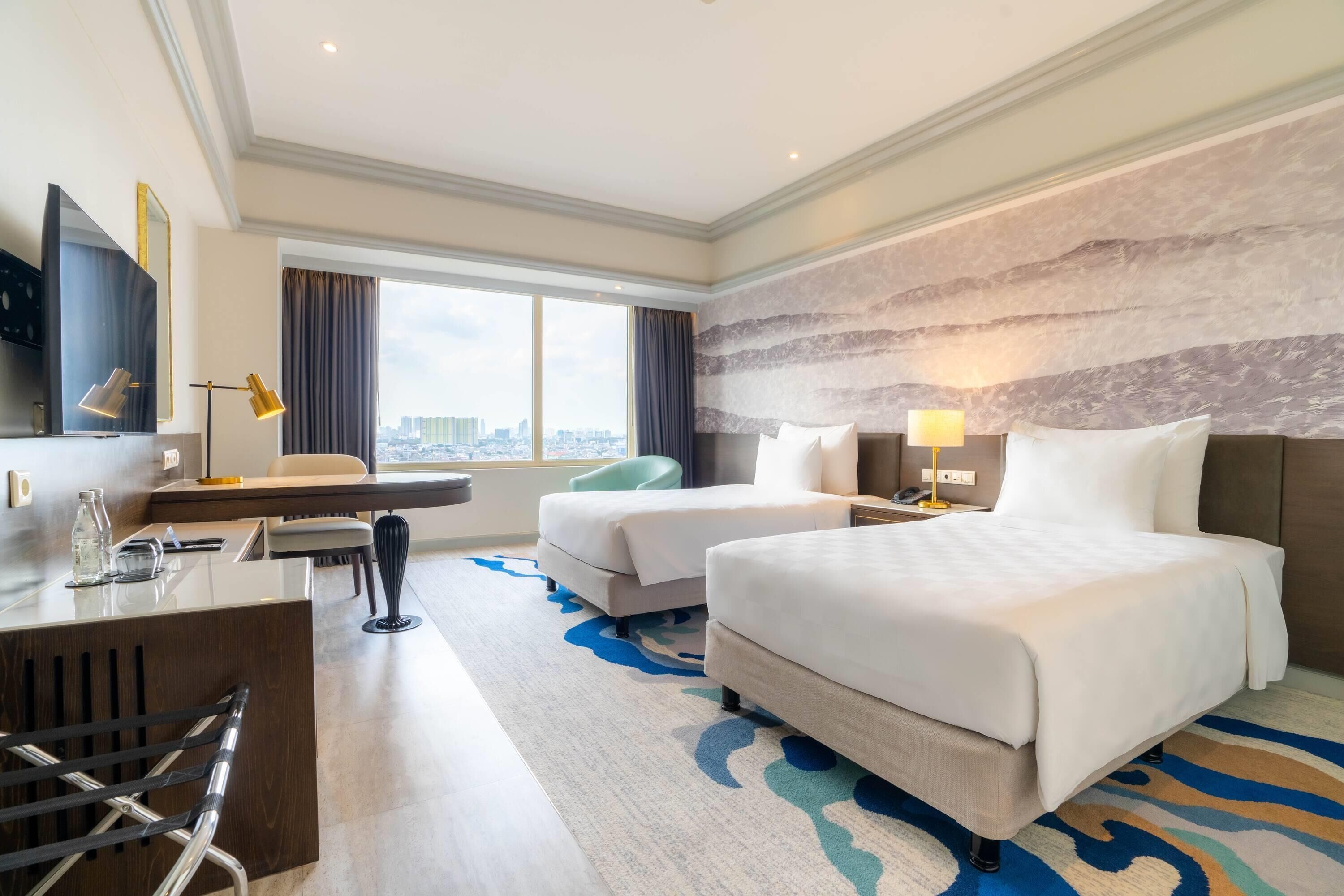 Chambre Deluxe, 2 lits une place, fumeurs (Urban) | Literie de qualité supérieure, coffres-forts dans les chambres, bureau