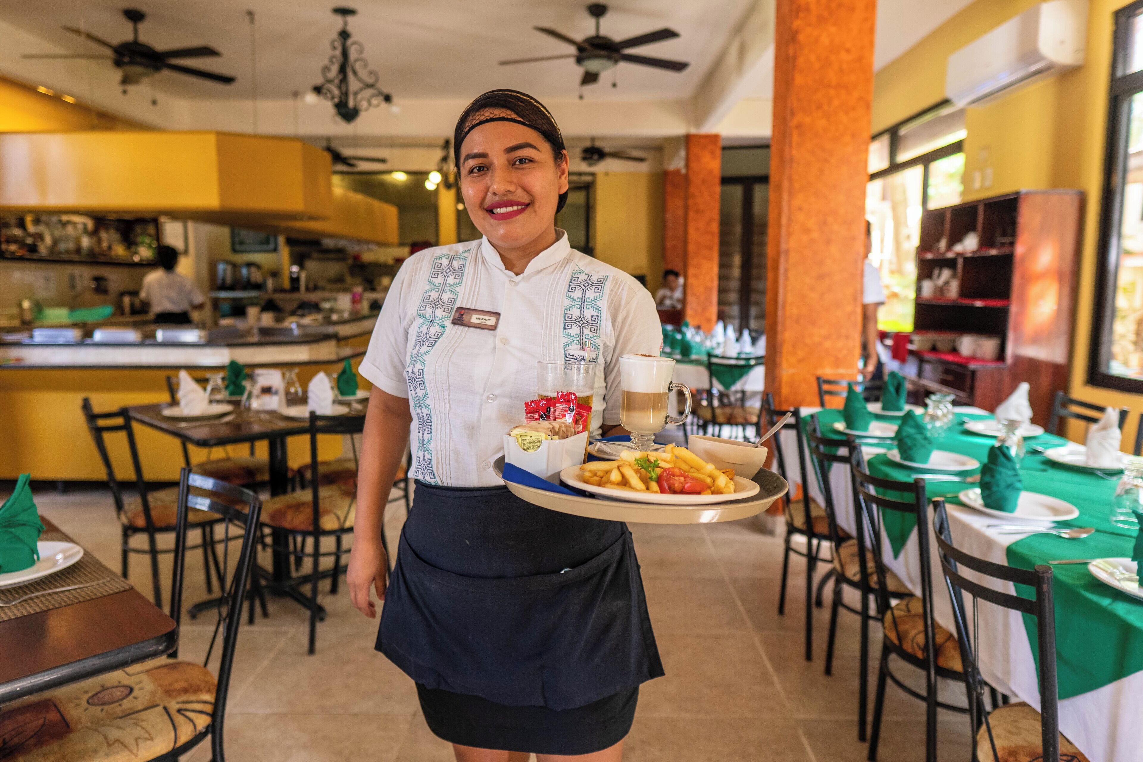 breakfast, lunch and dinner served