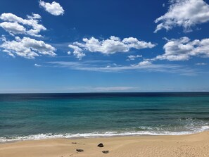On the beach, beach towels