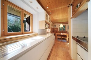 Fridge, microwave, coffee/tea maker, toaster