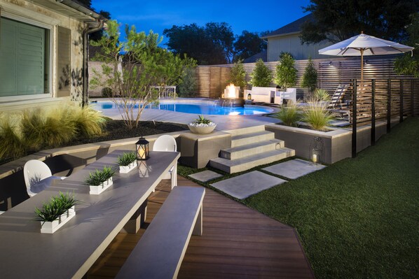 Outdoor pool, a heated pool