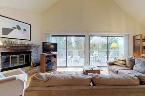 TV, fireplace, DVD player, table football