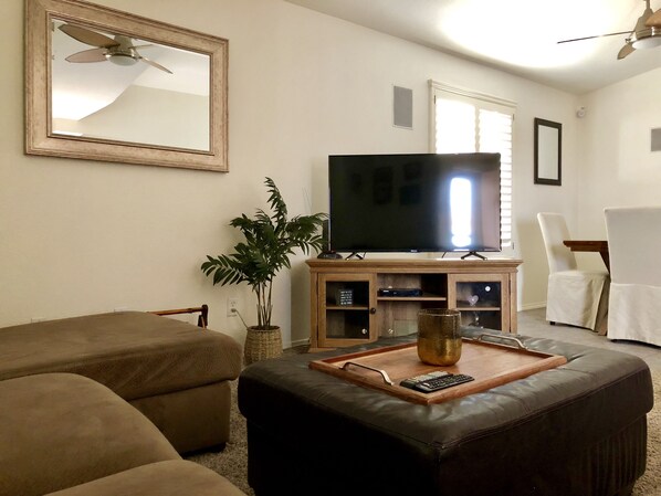 Smart TV, DVD player, books