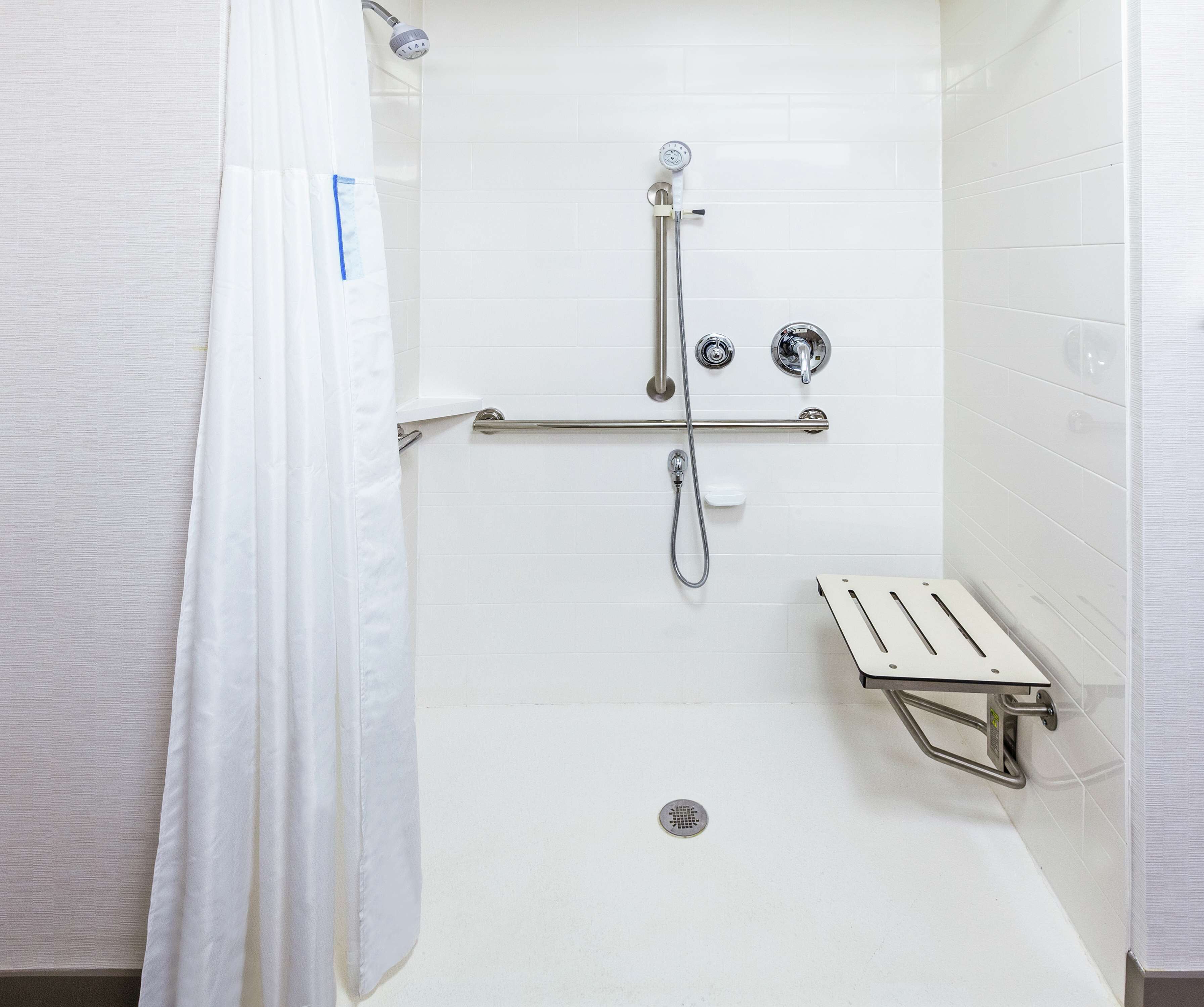 room, 2 queen beds, accessible (roll-in shower, mobility & hearing) | bathroom shower