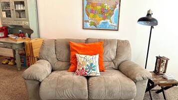 Flat-screen TV, Netflix, DVD player, books