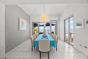 Dining - Historic Beachfront Villa, Saltwater Pool & Breathtaking Ocean Views l 14 guests (Aguada)