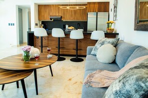 Flat-screen TV, DVD player, toys