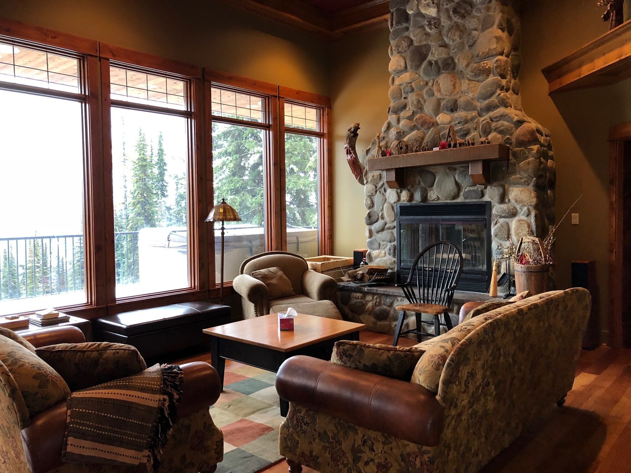 Smart TV, fireplace, DVD player, stereo