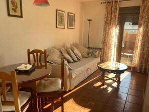 Télévision, cheminée, livres