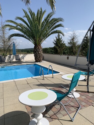 4 Bedroom Farmhouse  private12m X 5m swim pool  view of Pyrenees. Pet friendly  