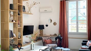 Televisión, libros y videoteca