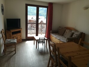 Een televisie, een dvd-speler en een filmbibliotheek