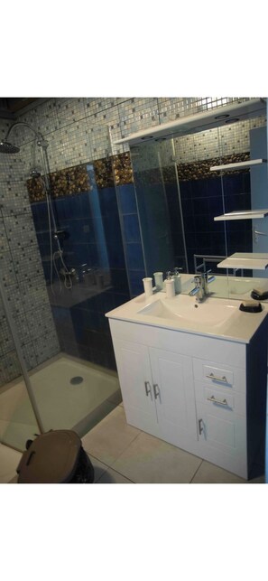 Dusche, Haartrockner, Handtücher