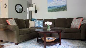 Smart TV, DVD player, books, music library