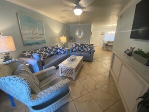 Smart TV, DVD player, books