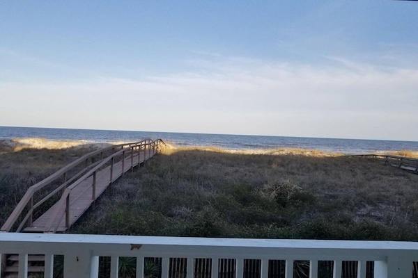 deck view- about 50 yards to the beach
