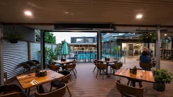 Lunch and dinner served, pool views