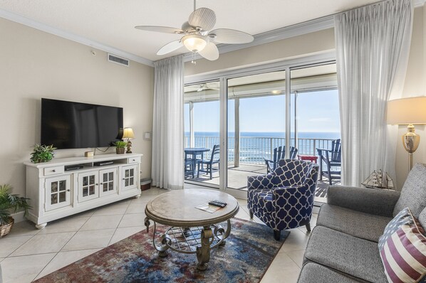 TV, DVD player - Gulf Front Condo | Outdoor Pool & Grill! (Orange Beach)