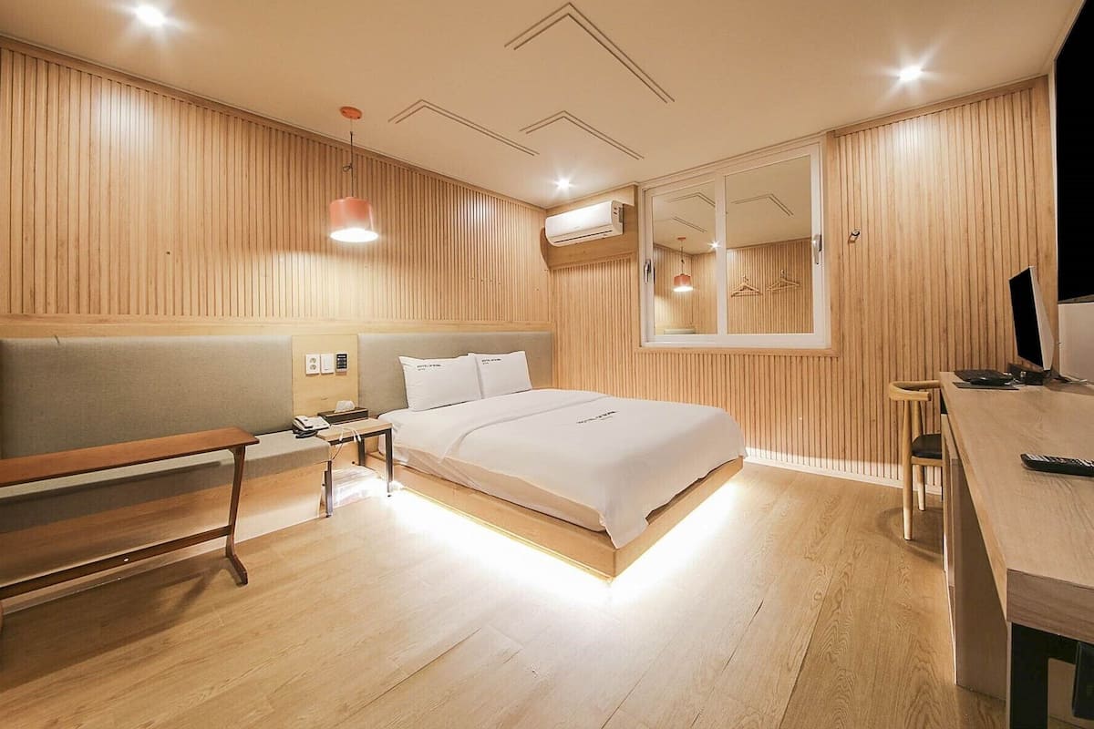 double room | individually decorated, individually furnished, blackout curtains