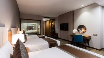 Ropa de cama de alta calidad y minibar