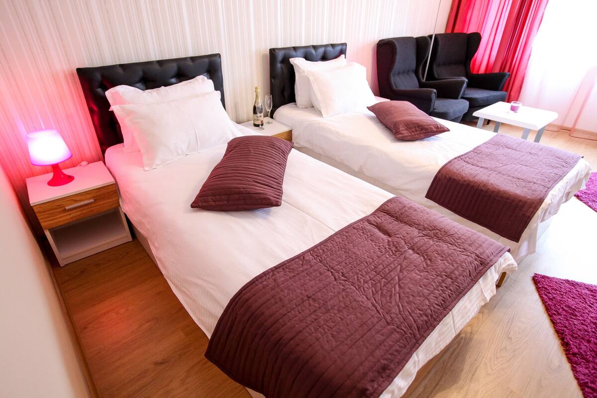 Superior Double or Twin Room (Candy Studio - Cismigiu Gardens) | Premium bedding, memory foam beds, laptop workspace, blackout drapes