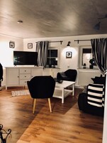 Televisión de pantalla plana, chimenea